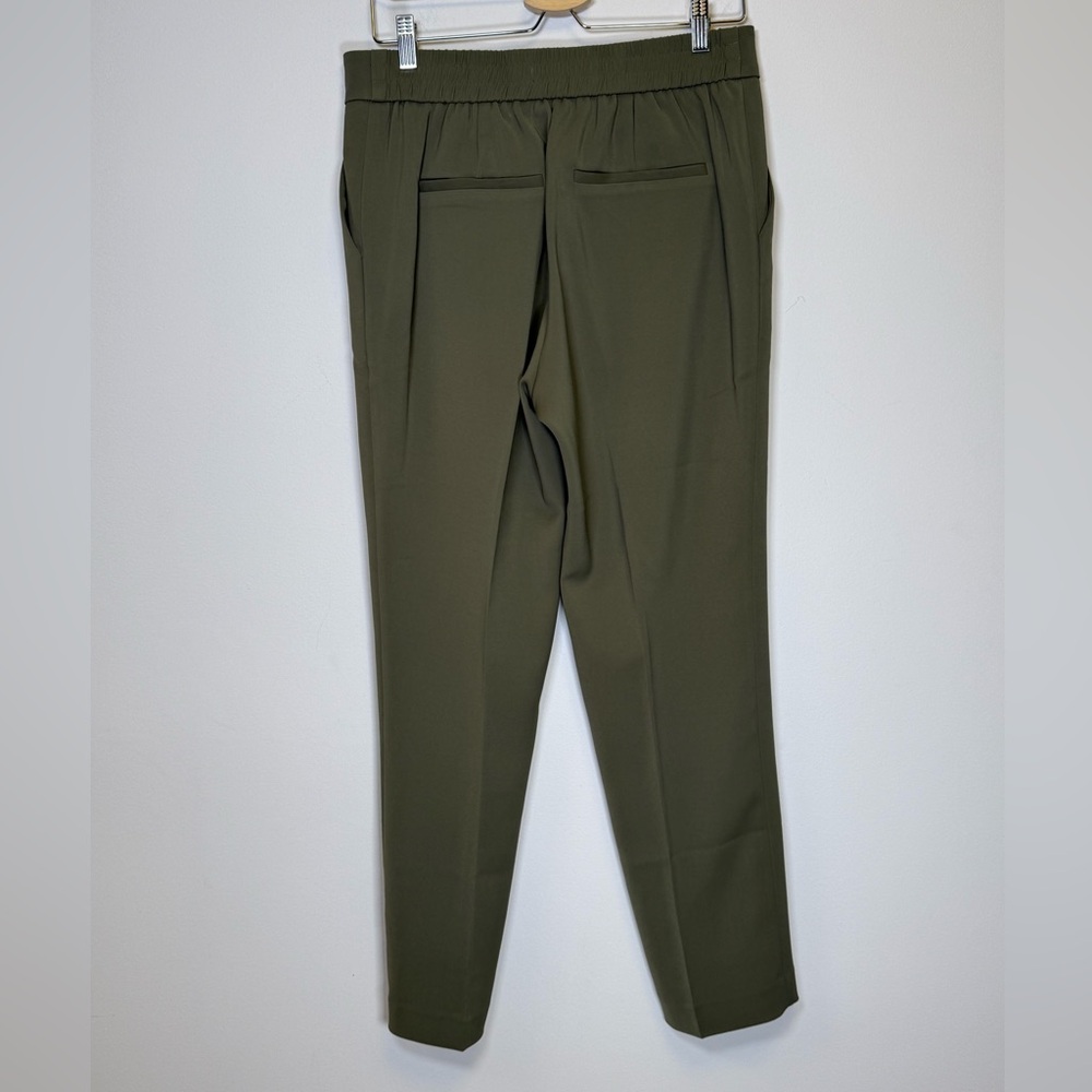 QUINCE Stretch Crepe Ankle Pants In Olive Elastic Waist Pockets Women’s Size 10 - Picture 6 of 10